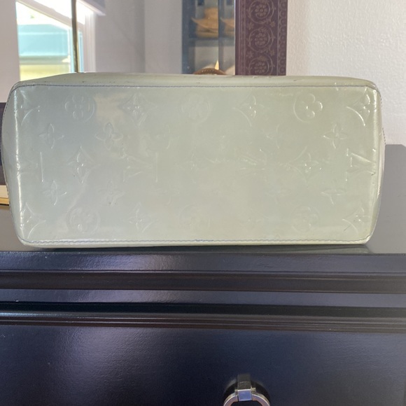 Authentic Louis Vuitton Houston Blue Green Patent Leather Vernis Tote Bag - Picture 7 of 16